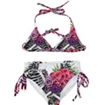 Gothic Floral Skeletons Kids  Classic Bikini Set