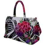 Gothic Floral Skeletons Duffel Travel Bag