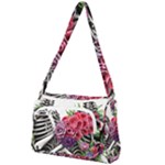 Gothic Floral Skeletons Front Pocket Crossbody Bag