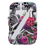 Gothic Floral Skeletons Belt Pouch Bag (Large)