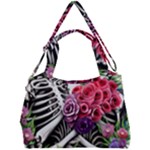 Gothic Floral Skeletons Double Compartment Shoulder Bag