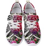 Gothic Floral Skeletons Men s Velcro Strap Shoes