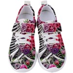 Gothic Floral Skeletons Women s Velcro Strap Shoes