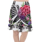 Gothic Floral Skeletons Fishtail Chiffon Skirt