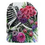 Gothic Floral Skeletons Drawstring Pouch (3XL)