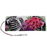 Gothic Floral Skeletons Roll Up Canvas Pencil Holder (S)