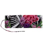 Gothic Floral Skeletons Roll Up Canvas Pencil Holder (M)