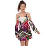 Gothic Floral Skeletons Boho Dress