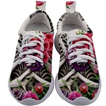 Gothic Floral Skeletons Kids Athletic Shoes