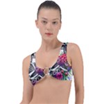 Gothic Floral Skeletons Ring Detail Bikini Top