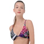 Gothic Floral Skeletons Knot Up Bikini Top