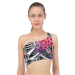 Gothic Floral Skeletons Spliced Up Bikini Top 