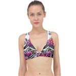 Gothic Floral Skeletons Classic Banded Bikini Top