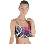 Gothic Floral Skeletons Layered Top Bikini Top 