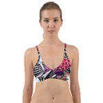Gothic Floral Skeletons Wrap Around Bikini Top