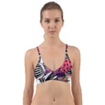 Gothic Floral Skeletons Wrap Around Bikini Top