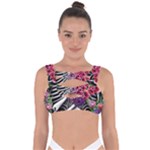 Gothic Floral Skeletons Bandaged Up Bikini Top