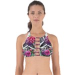 Gothic Floral Skeletons Perfectly Cut Out Bikini Top