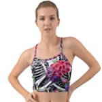 Gothic Floral Skeletons Mini Tank Bikini Top