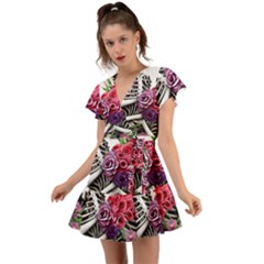 Flutter Sleeve Wrap Dress 
