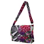 Gothic Floral Skeletons Full Print Messenger Bag (M)