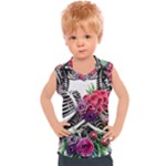 Gothic Floral Skeletons Kids  Sport Tank Top