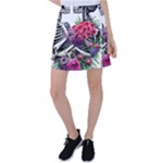 Gothic Floral Skeletons Tennis Skirt