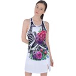 Gothic Floral Skeletons Racer Back Mesh Tank Top