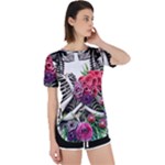 Gothic Floral Skeletons Perpetual Short Sleeve T-Shirt