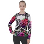 Gothic Floral Skeletons Women s Pique Long Sleeve Tee