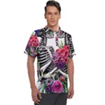 Gothic Floral Skeletons Men s Polo Tee