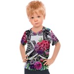 Gothic Floral Skeletons Kids  Sports Tee