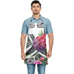 Gothic Floral Skeletons Kitchen Apron