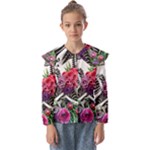 Gothic Floral Skeletons Kids  Peter Pan Collar Blouse