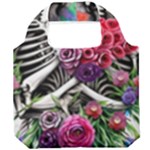 Gothic Floral Skeletons Foldable Grocery Recycle Bag