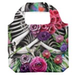 Gothic Floral Skeletons Premium Foldable Grocery Recycle Bag