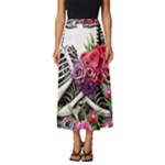 Gothic Floral Skeletons Classic Midi Chiffon Skirt