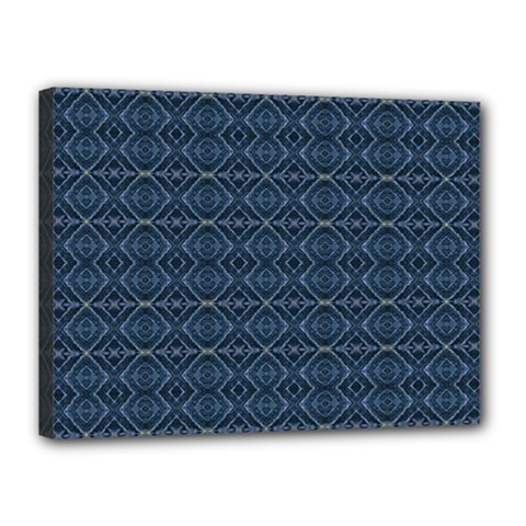 Blue Diamonds Motif Fancy Pattern Design Canvas 16  x 12  (Stretched) from ArtsNow.com