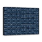 Blue Diamonds Motif Fancy Pattern Design Canvas 16  x 12  (Stretched)