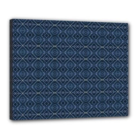 Blue Diamonds Motif Fancy Pattern Design Canvas 20  x 16  (Stretched) from ArtsNow.com