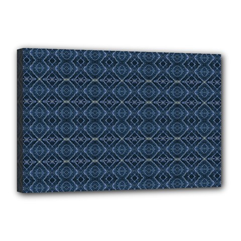 Blue Diamonds Motif Fancy Pattern Design Canvas 18  x 12  (Stretched) from ArtsNow.com