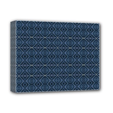 Blue Diamonds Motif Fancy Pattern Design Deluxe Canvas 14  x 11  (Stretched) from ArtsNow.com