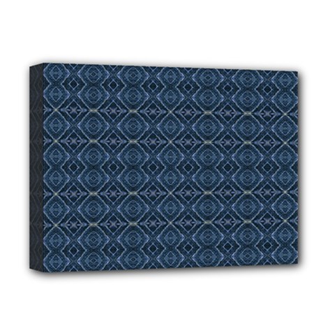 Blue Diamonds Motif Fancy Pattern Design Deluxe Canvas 16  x 12  (Stretched)  from ArtsNow.com