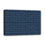 Blue Diamonds Motif Fancy Pattern Design Deluxe Canvas 18  x 12  (Stretched)