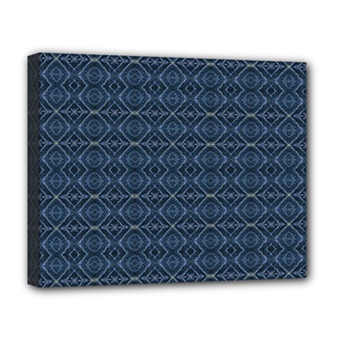 Blue Diamonds Motif Fancy Pattern Design Deluxe Canvas 20  x 16  (Stretched) from ArtsNow.com