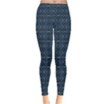 Blue Diamonds Motif Fancy Pattern Design Leggings 