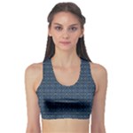 Blue Diamonds Motif Fancy Pattern Design Sports Bra