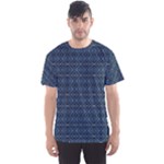 Blue Diamonds Motif Fancy Pattern Design Men s Sport Mesh Tee