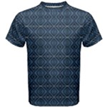 Blue Diamonds Motif Fancy Pattern Design Men s Cotton Tee