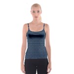 Blue Diamonds Motif Fancy Pattern Design Spaghetti Strap Top